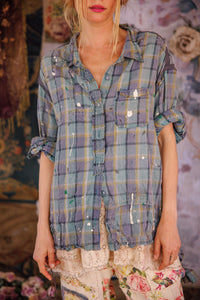 TOP 1391 | Check Adison Workshirt | Color: Wave