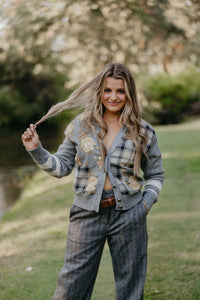 HONEY'S PRETTY PLAID SWEATER