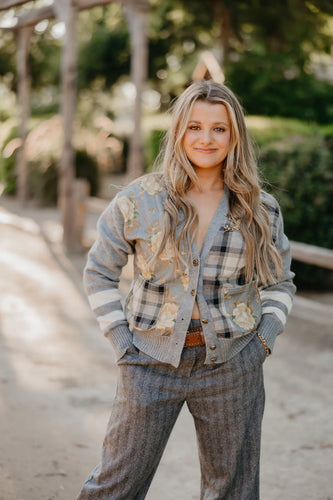 HONEY'S PRETTY PLAID SWEATER