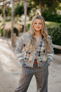 HONEY'S PRETTY PLAID SWEATER