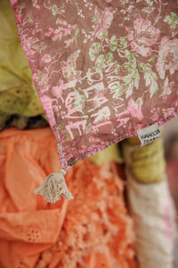 Scarf 231 Tassel Handkerchief Chocolate Poppy