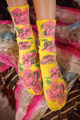 SOCKS 141 | Floral MP Socks | Color: Morning Rose