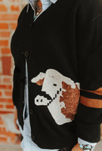 Load image into Gallery viewer, HEREFORD CATTLE CARDI IN BLACK