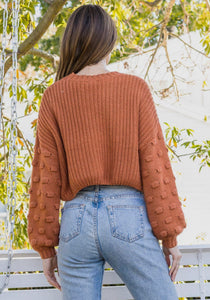 Cropped Sweater In Rust