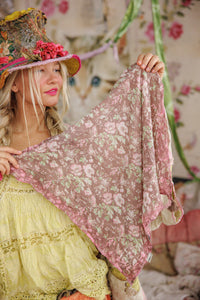 Scarf 231 Tassel Handkerchief Chocolate Poppy