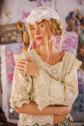 TOP 2159 | Eyelet Rosario Blouse | Color: Moonlight