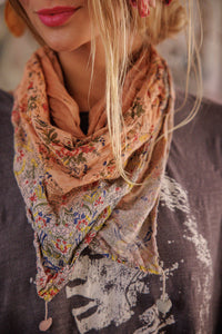Scarf 235 Agathe French Floral Scarf Sunfaded Azalea