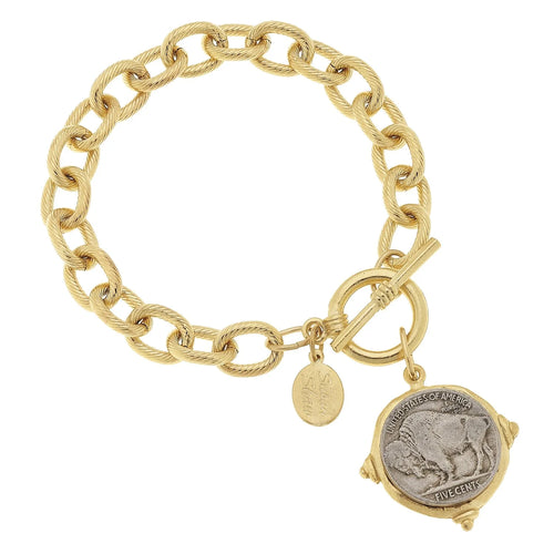 Buffalo Nickel Coin Bracelet