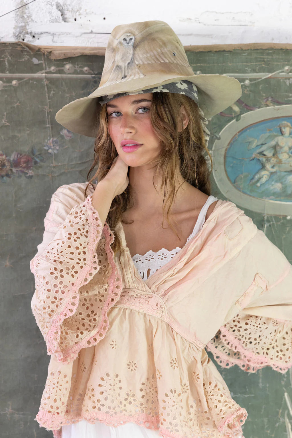 Dear Lizi Eyelet Blouse Top 1521