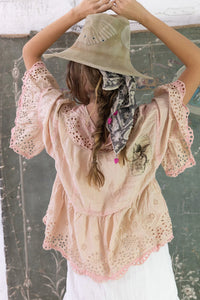 Dear Lizi Eyelet Blouse Top 1521