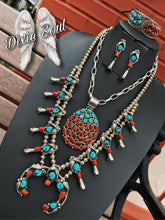 Load image into Gallery viewer, Turquoise and Coral Pendant