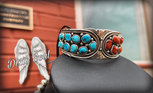 Vintage Turquoise and Coral Set